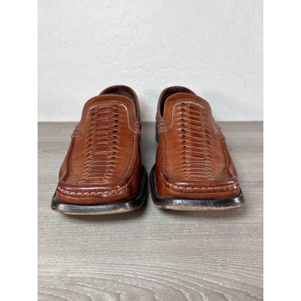 Patrick Cox Wannabe Woven Leather Loafers Brown EU 42 / US 9 Vintage Y2K Italy - Image 3 of 4