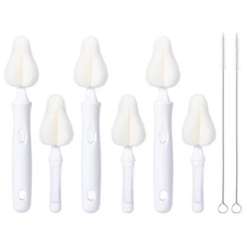 8 Pcs Sponge Nipple Bottle Brushes, Baby Bottle Brush with 3 Pcs Nipple Clean...