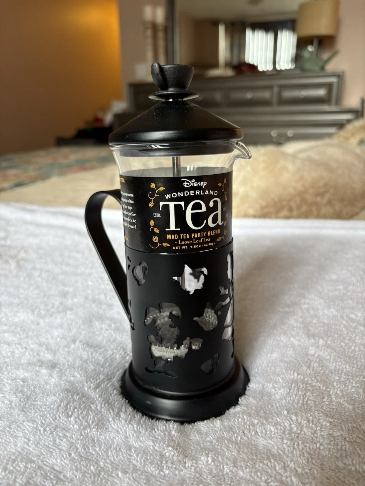 NEW Disney Parks Alice In Wonderland Mad Hatter Tea Party French Press