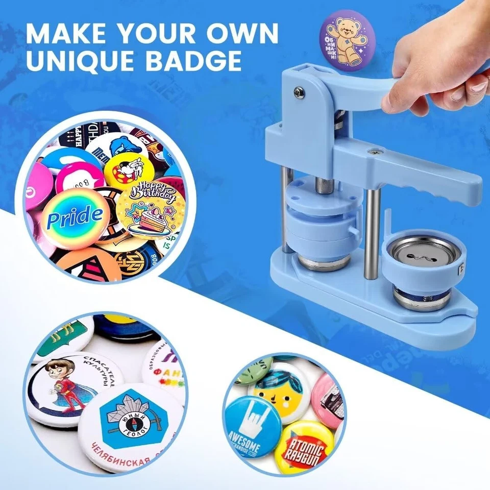 Máquina para hacer botones varios tamaños, 1''+1.25''+2.25'' Pin Maker botón presionar... Foto 2 de 4