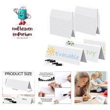 30 Sets Dry Erase Cards with Black Markers 8.7 x 2.8 x 1.9 Inches White Reusa...