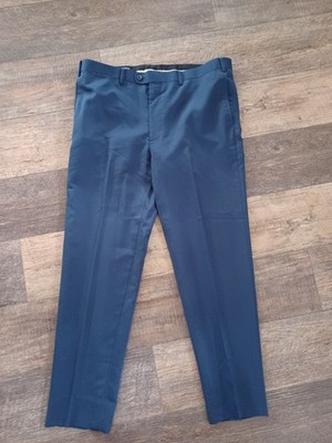 Men's Hockerty blue navy 100s wool slim fit dress pants sz. 36x30
