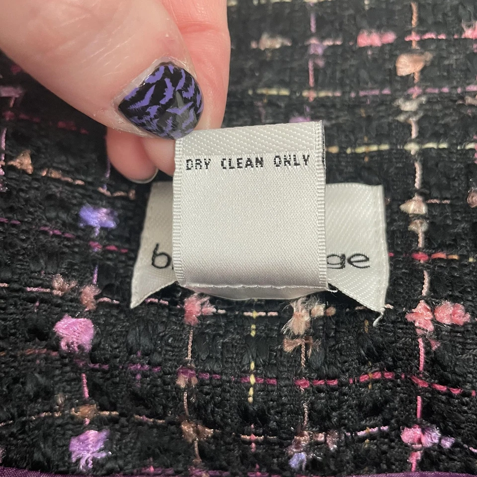 Blazer Breckenridge Mujer 6P Negro Rosa Cuadros Tweed Chaqueta Pequeño Forrado Trabajo Foto 4 de 4