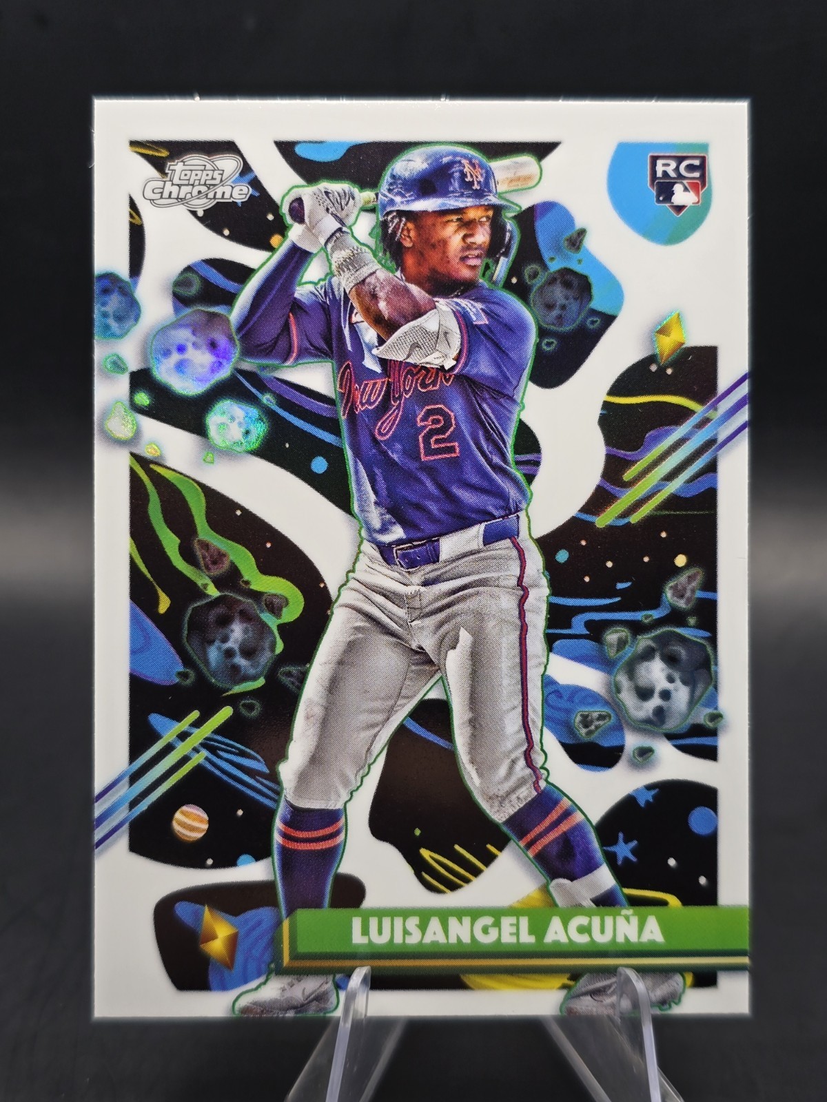 2025 Topps Chrome Cosmic Luisangel Acuna WHITE HOLE REFRACTOR #24 Mets