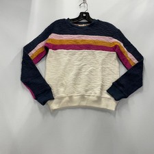 FAHERTY Vista Stripe Pullover Sweater Women's Size 2XS Twilight Vista