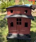 Red & Black Caboose Train Bird House, Rectangular Side Entrance for Birds — photo 2
