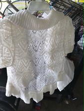 White Colored Lace Sweater