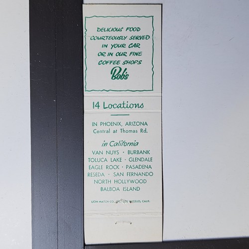 Bob's Family Restaurant Phoenix California Vintage Big Boy Matchbook - Picture 7 of 7