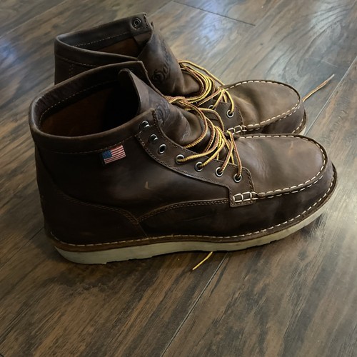 Men’s Danner Bull Run BRN ST Moc Toe 6" Brown Boots - Size 12 US