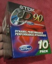 10 Pack TDK D90 High Output Audio Cassette Tapes IECI/TYPE I New Sealed