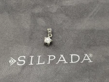 Silpada Oxidized Sterling Silver CZ Star Celestial Filigree Charm Pendant N1413