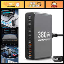 12-Port USB C Charging Station - 380W Aluminum Alloy Fast Charger Block, Multi-D