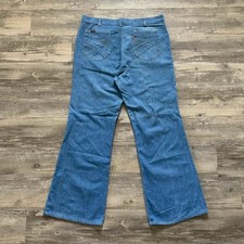 Vintage 70s Levi's Flared Denim Jeans Size 36x30 Talon Whiskers