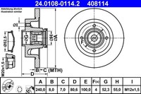 2X Ate Bremsscheibe 24.0108-0114.2 FüR Renault Clio Megane Modus LM0 Wind BR0 3