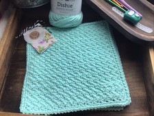 (4)Handmade Crochet 100% Cotton Dishcloths or Washcloths 8.5x8.5 in/New