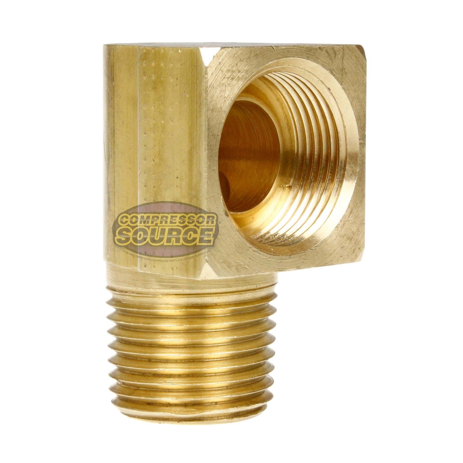 5/8" x 1/2" Inverted Flare x Male NPTF Solid Brass Elbow for Flared Tubing