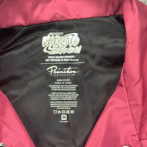 Primitive x Naruto Shippuden Men's M Uchiha Itachi Coach Jacket Maroon Anime - Picture 5 of 9