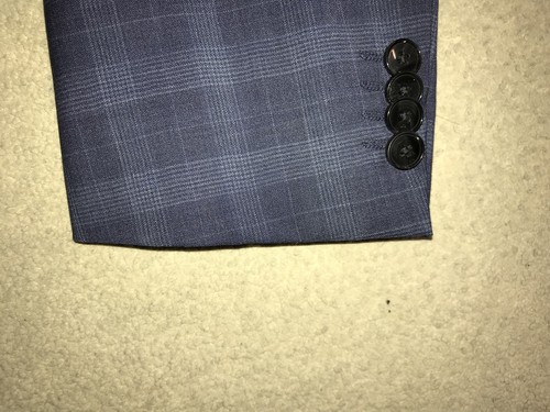 HUGO BOSS - Mens Slim Fit BLUE Checked WOOL SUIT - 40 Reg - W34 L32 - WORN ONCE - Picture 6 of 11