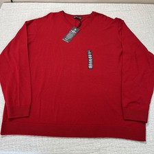 Men's Big  Tall Hart Schaffner Marx Extra Fine Merino Wool V-Neck Sweater 3XB