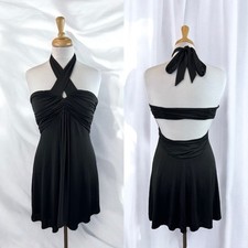 Marciano Guess Little Black Mini Dress Halter Open Back Sexy Party Glam Formal M