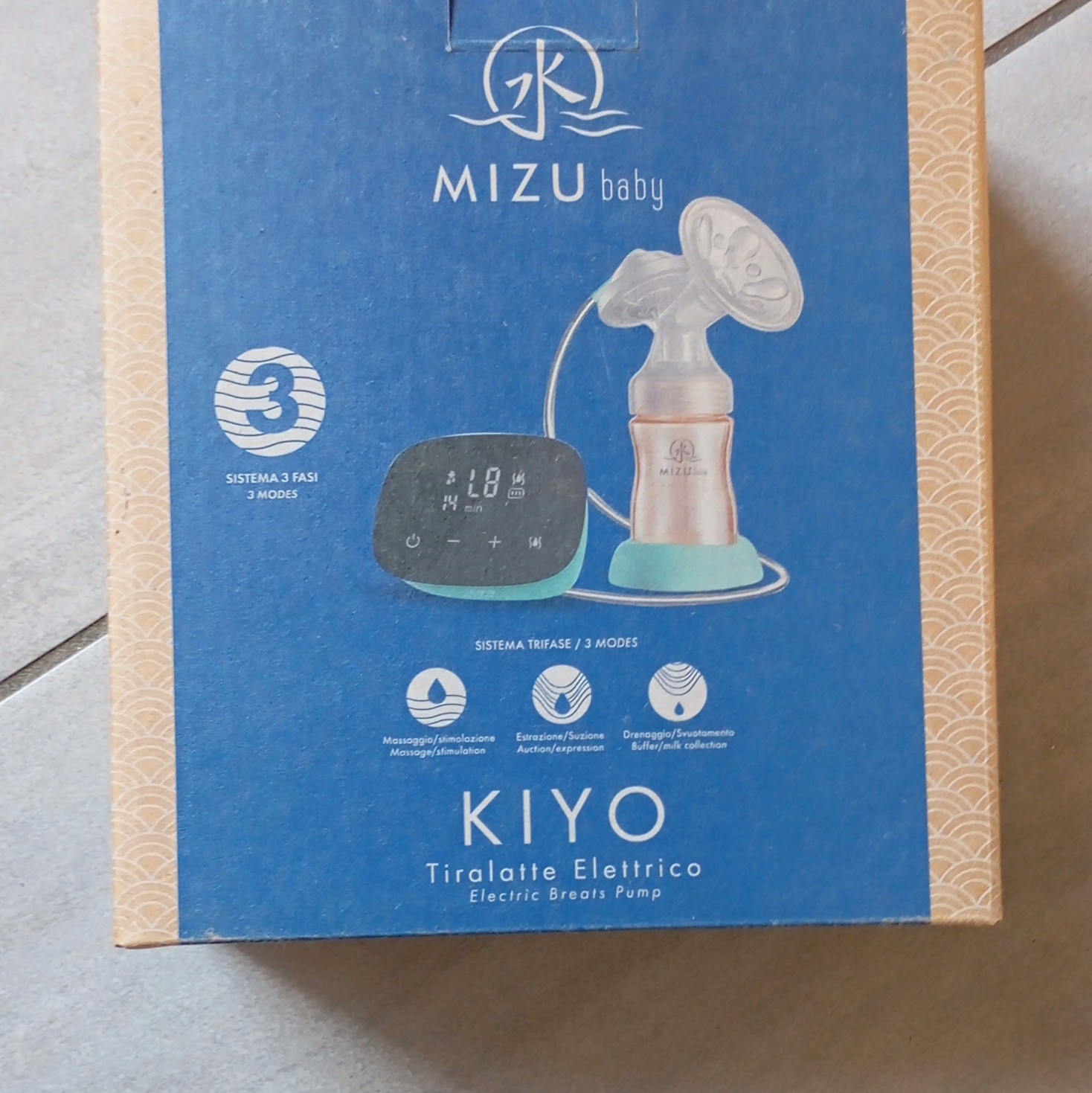 MIZU baby KIYO tiralatte elettrico singolo a batteria ricarica USB touch