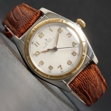 Stunning 1947 Rolex 3133 Bubbleback Two Tone Steel & Gold Man's Watch
