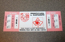 Dartmouth 9/20/1986 Football Full Ticket vs Penn Quakers Coach Ed Zubrow 1st Win