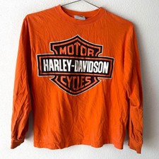 Harley Davidson Made in USA Vintage Orange Tee Shirt Women's Small