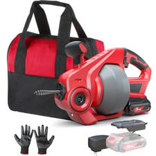 Desatascador eléctrico inalámbrico 20V, serpiente 25 pies con batería, Nuevo