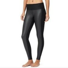 Athleta Gleam Tight Black Faux Leather High Rise Size Small