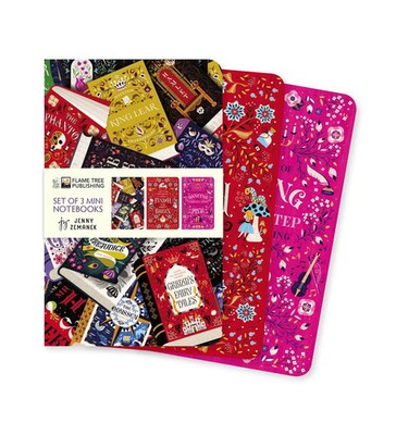 Book Lovers by Jenny Zemanek Set of 3 Mini Notebooks | Flame Tree Publishing