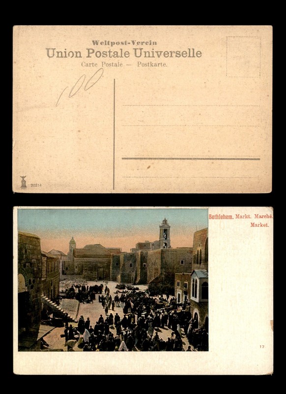 Mayfairstamps pc Bethlehem Market birds eye view Post Card cca_46739