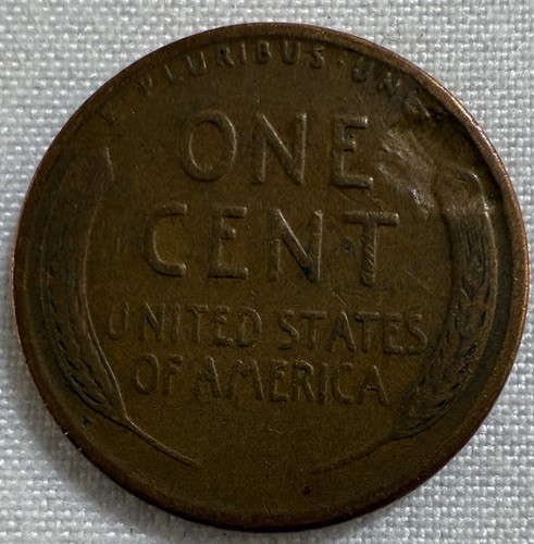 1949D Lincoln Cent Strike Through Error Reverse- Rare Denver Mint Error! K-2 POS - Picture 2 of 3