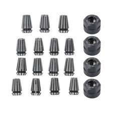 ER11 Collet Set 19 Pack with M14 Thread Nuts for CNC Engraving 1mm-7mm 1/4 1/8