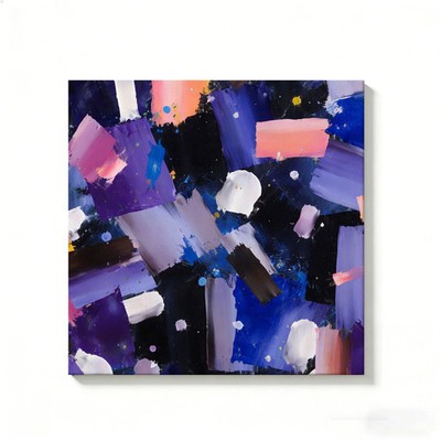 Color Blocks Canvas Painting 2D Flat Frameless Wall Art for Home Office Decor