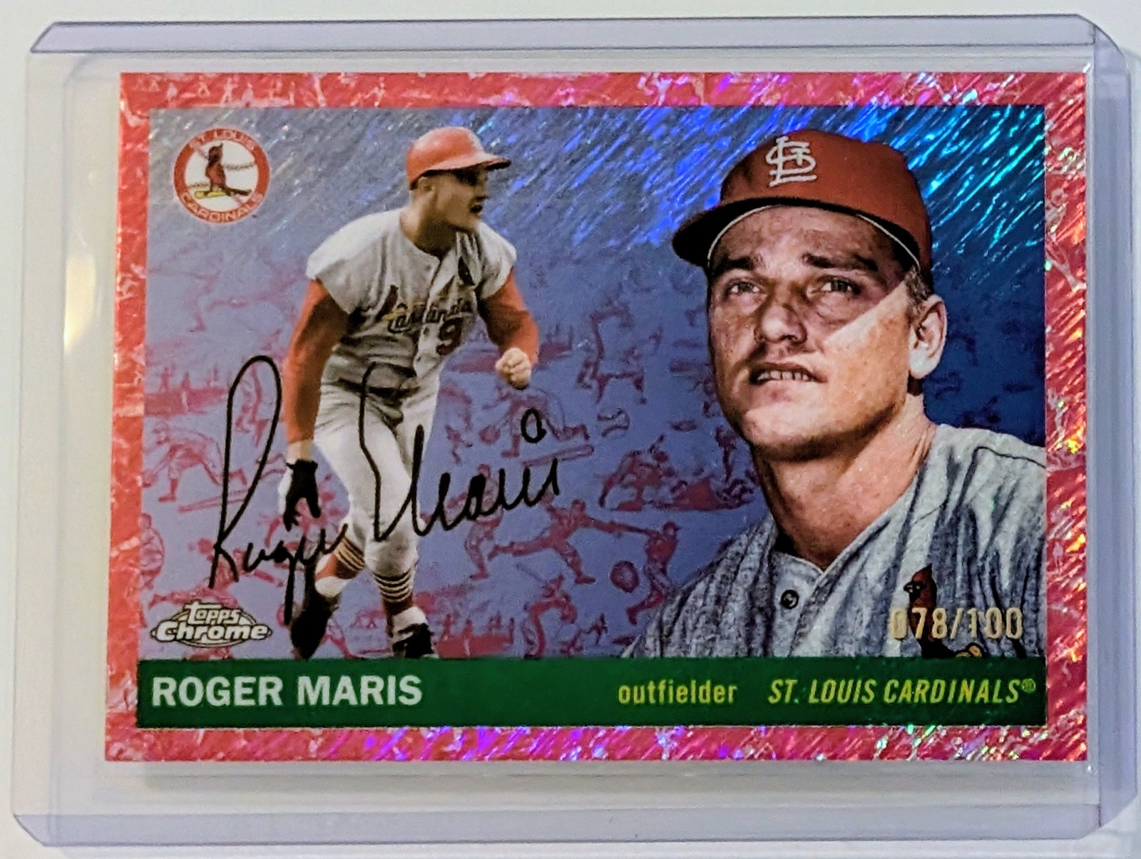 🔥2025 Topps Chrome Platinum - Roger Maris Red Refractor /100 #427 Cards