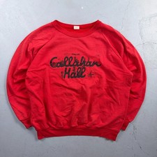VTG 80s Callahan Hall Graphic Sweatshirt Large Red Raglan Crewneck USA Made