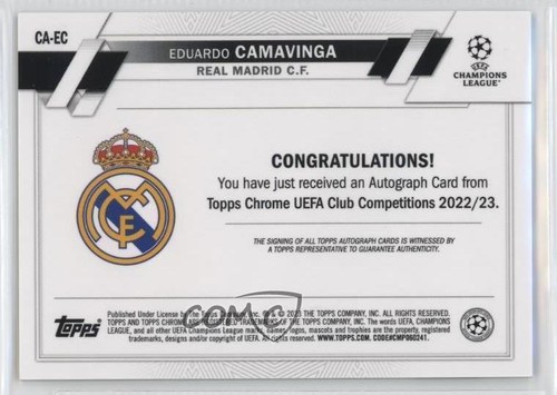 2022-23 Topps Cromo UEFA Clubes Competiciones Eduardo Camavinga #CA-EC Automático - Imagen 2 de 4