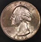 1962 D WASHINGTON QUARTER -TONED-  LOT CC-105