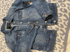 Maurices Womens Denim Jacket Dark Wash Stretch M