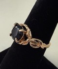 Black Onyx Round Cut Gemstone - Gold Plated Ring - Size 7 — photo 3