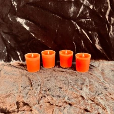VOTIVE CANDLES Orange Clove scent 4 ct pk 2 oz ea paraffin natural wick handmade