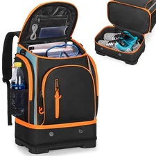 35L Swim Bag with Hard Shoe Compartment and 2 Insulated Sections, Swim Orange