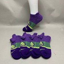 Bombas Women's Ankle Socks 4 Pair Pack Purple Green Hero Theme Size Y S M L New