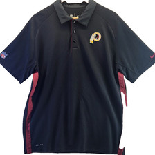 Washington Commanders Polo Shirt Mens Large Black Nike NFL Football Retired Logo