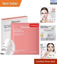 4-Pack Korean Deep Moisturizing -Collagen Mask - Pore  Anti-Aging Treatment