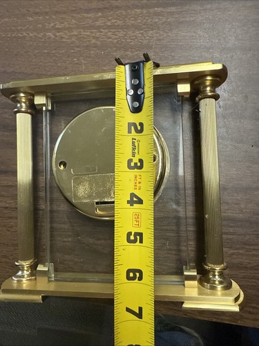 Stuart Austin Quartz Shelf Mantel Table Clock Gold Award Glass Bronze Look - Imagen 7 de 7