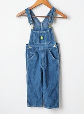John Deere Denim Overalls Kids 6 Medium Wash Unisex Logo Adjustable Strap