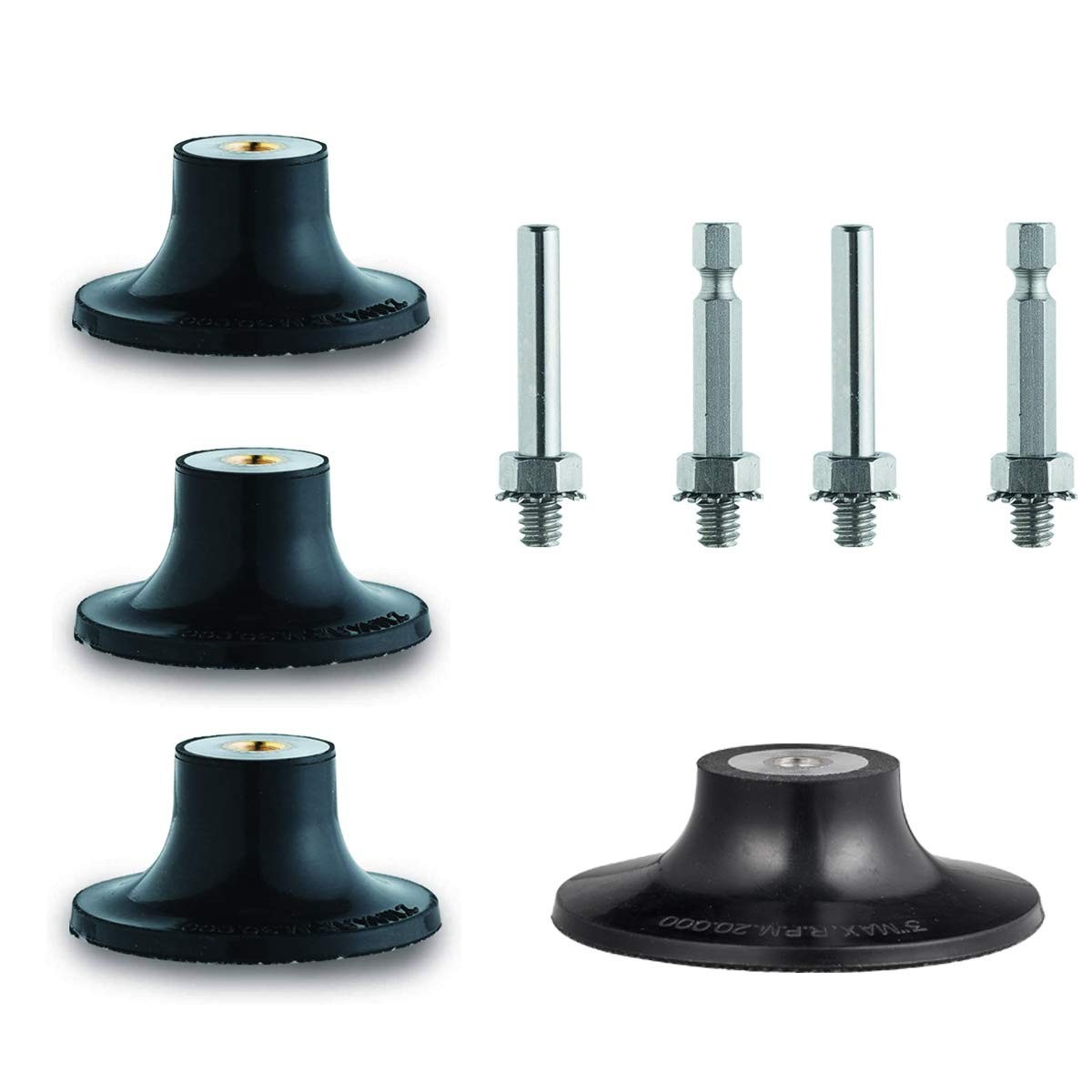 Quick Change Disc Pad Holder 4 Pack - Twist-On, 1/4" Shank Die Grinder Accessori