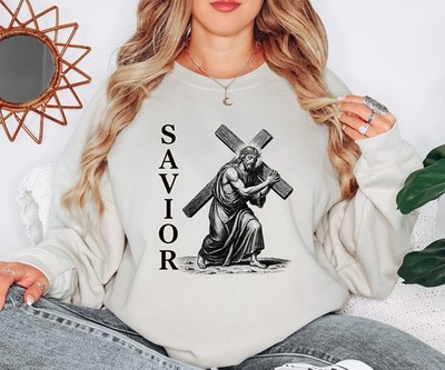 Heiland Damen Sweatshirt Glaube Christentum Geschenk für Sie